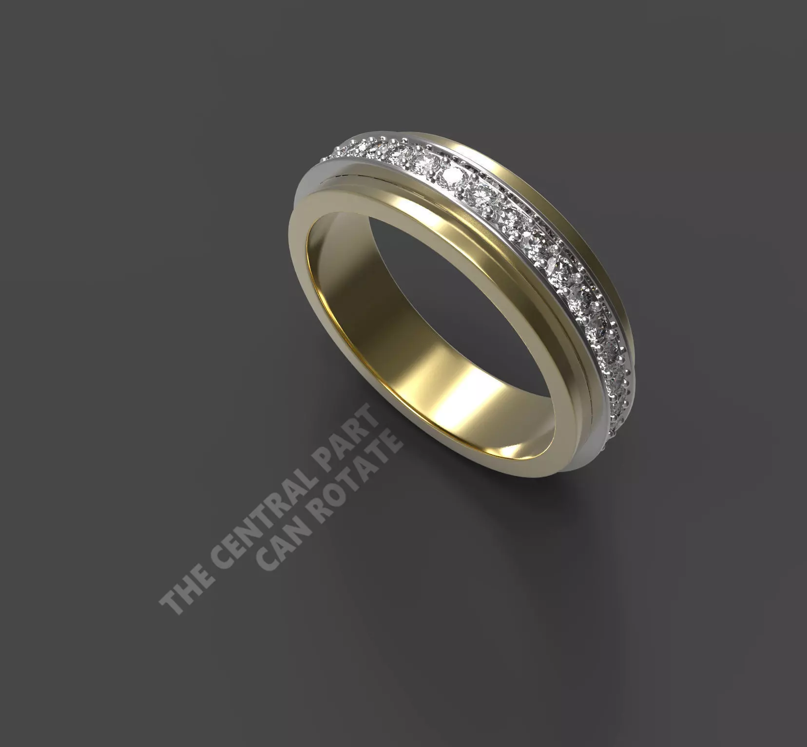 161115 R Classic Ring with movable part 3D print model_0