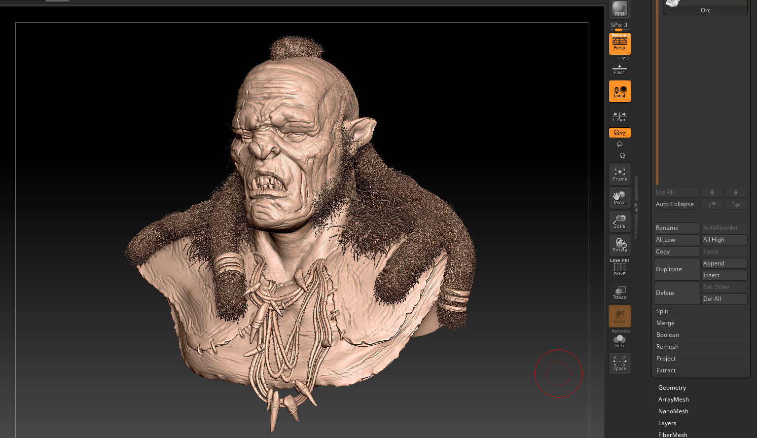 Orc Bust Highpoly 3D model_5