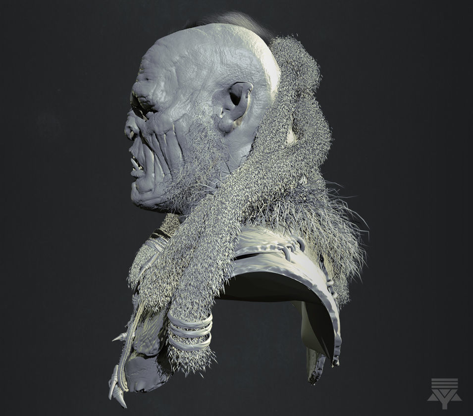 Orc Bust Highpoly 3D model_1