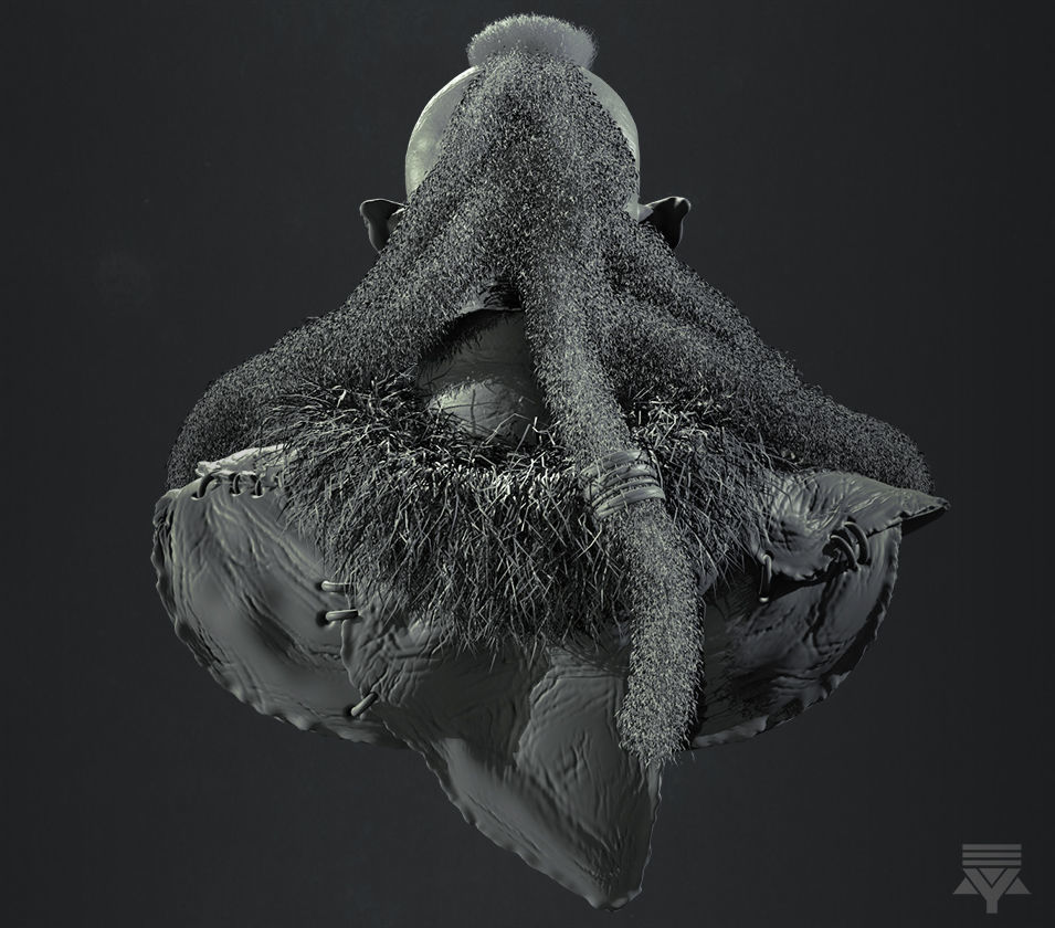 Orc Bust Highpoly 3D model_3