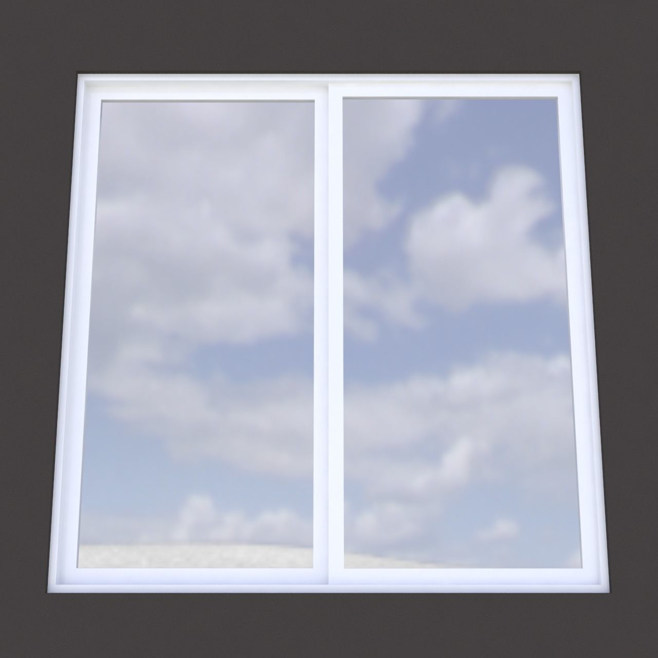 Modern architectural window horizontal slider 3D model_5