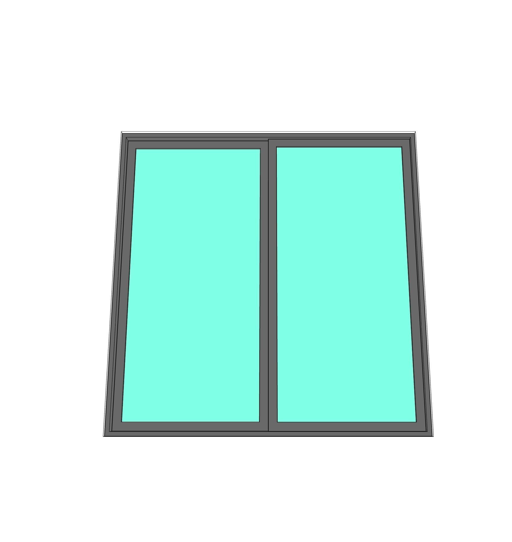 Modern architectural window horizontal slider 3D model_2