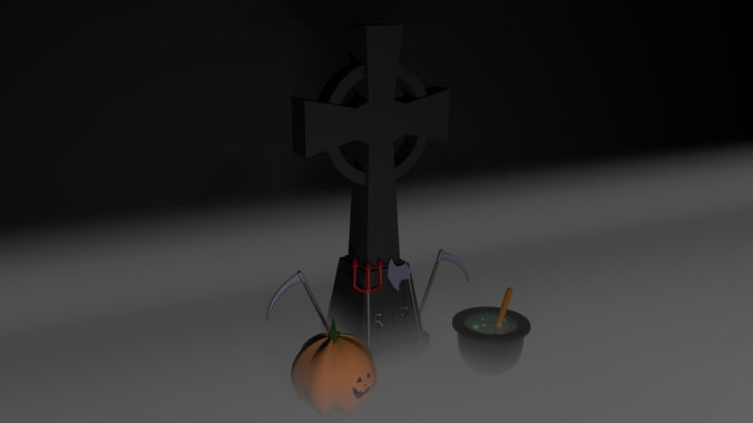 Halloween Items Free low-poly 3D model