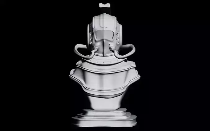 Helmet Bust Steampunk 3D model Low-poly 3D model