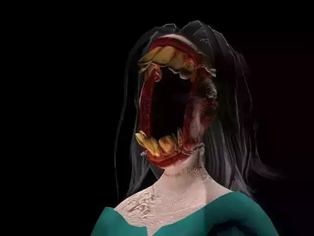 Zombie Woman Smiley