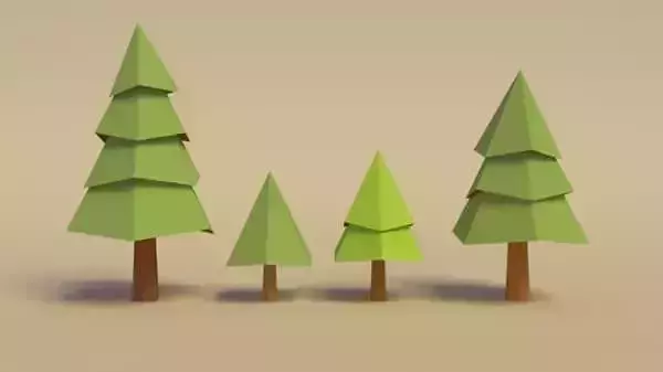 Low Poly Pine Tree Pack Low-poly 3D model