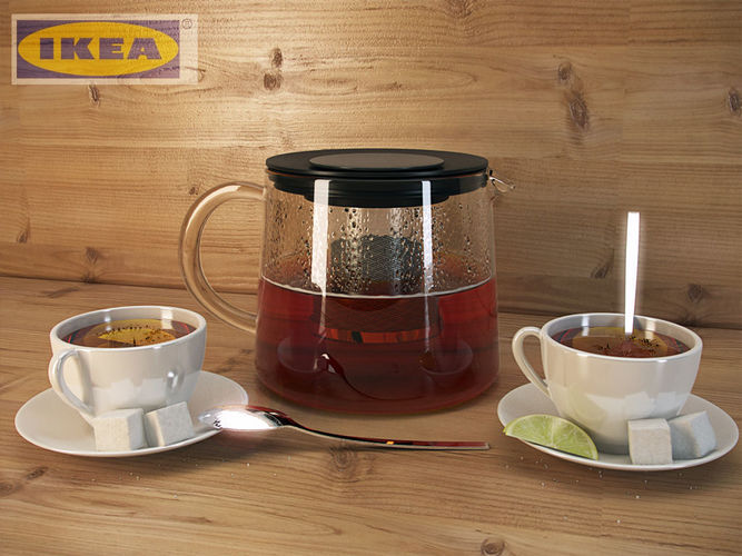 Kettle and Cup of tea 3D model