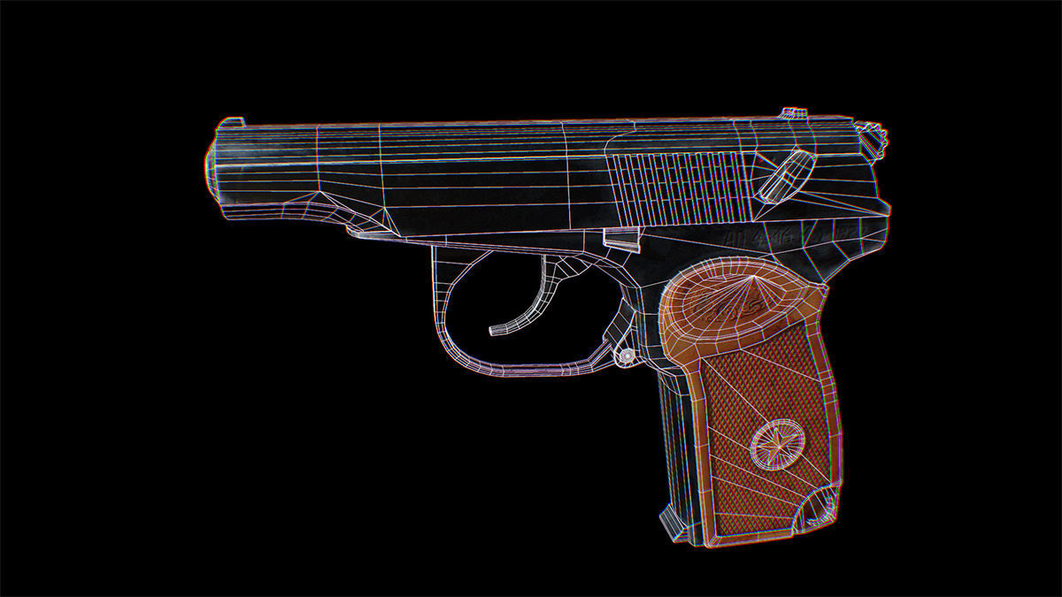MAKAROV Low-poly 3D model_5