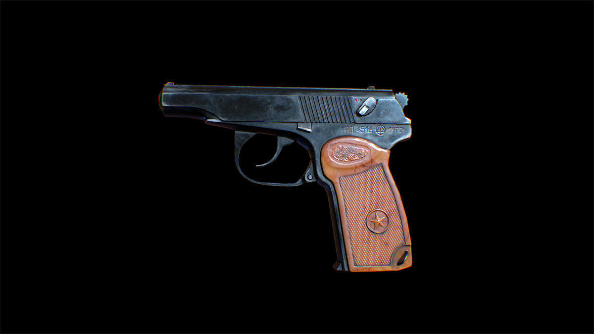 MAKAROV Low-poly 3D model_0