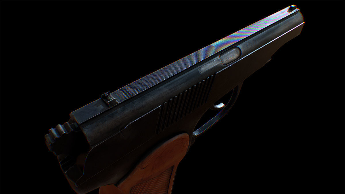 MAKAROV Low-poly 3D model_4