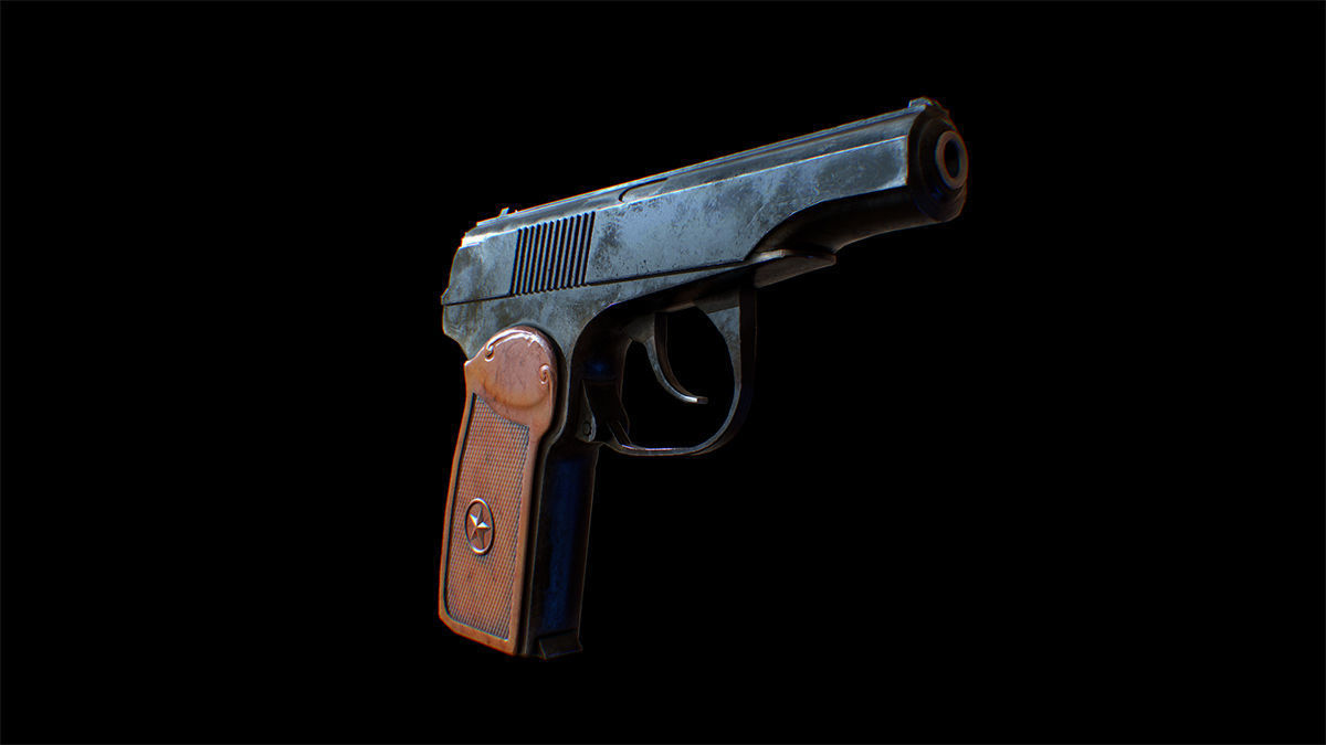 MAKAROV Low-poly 3D model_7