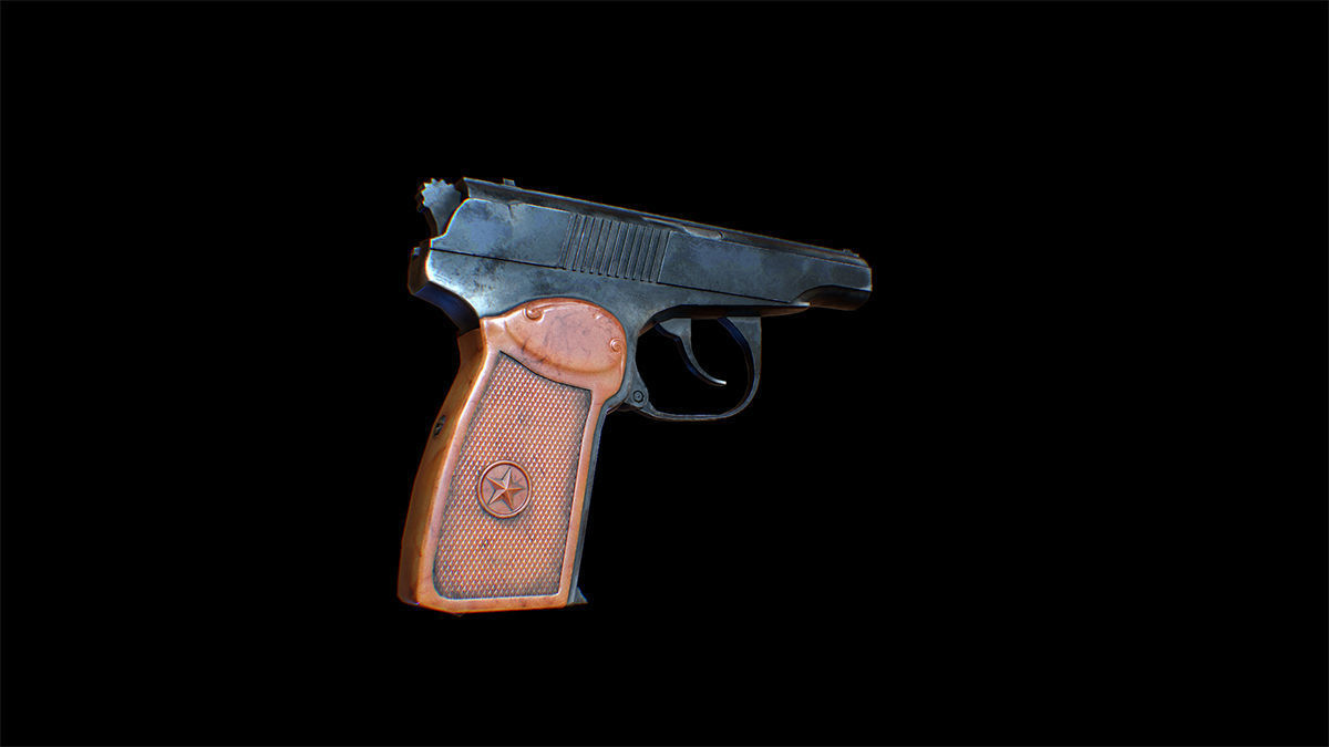 MAKAROV Low-poly 3D model_2