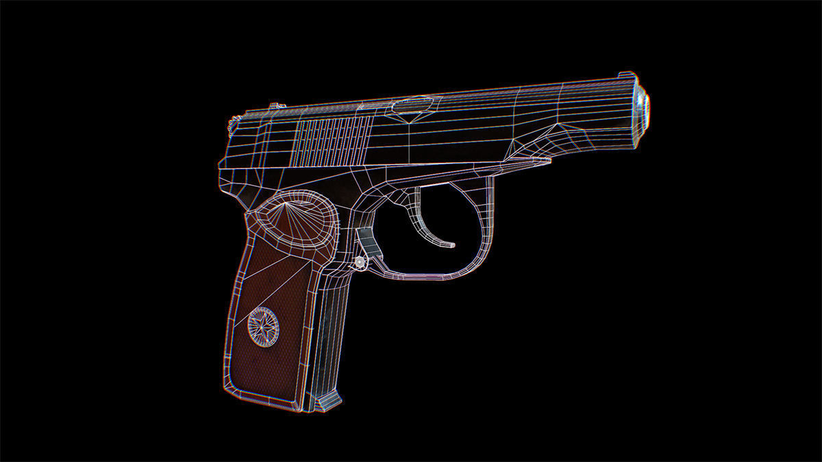 MAKAROV Low-poly 3D model_6