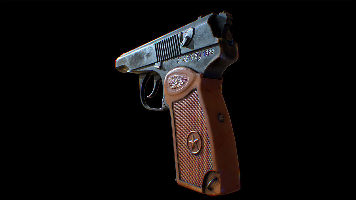 MAKAROV Low-poly 3D model_10