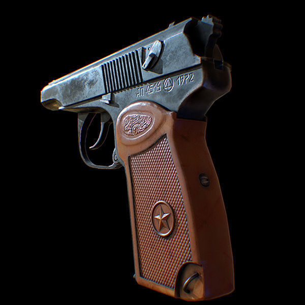 MAKAROV Low-poly 3D model_15