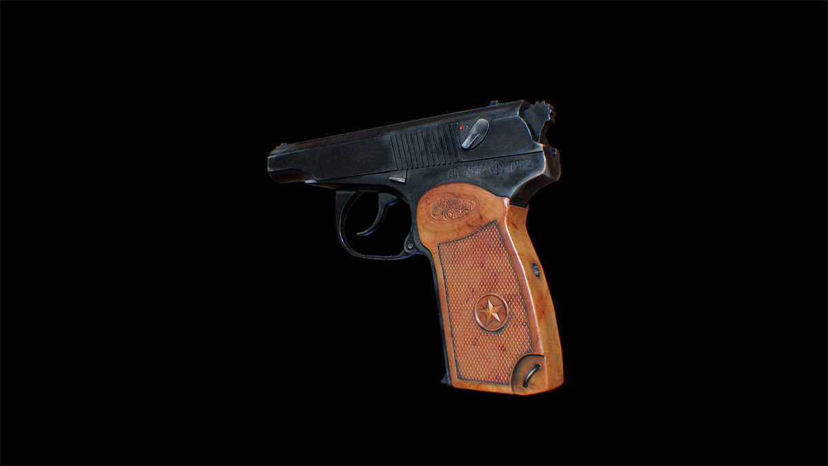 MAKAROV Low-poly 3D model_3