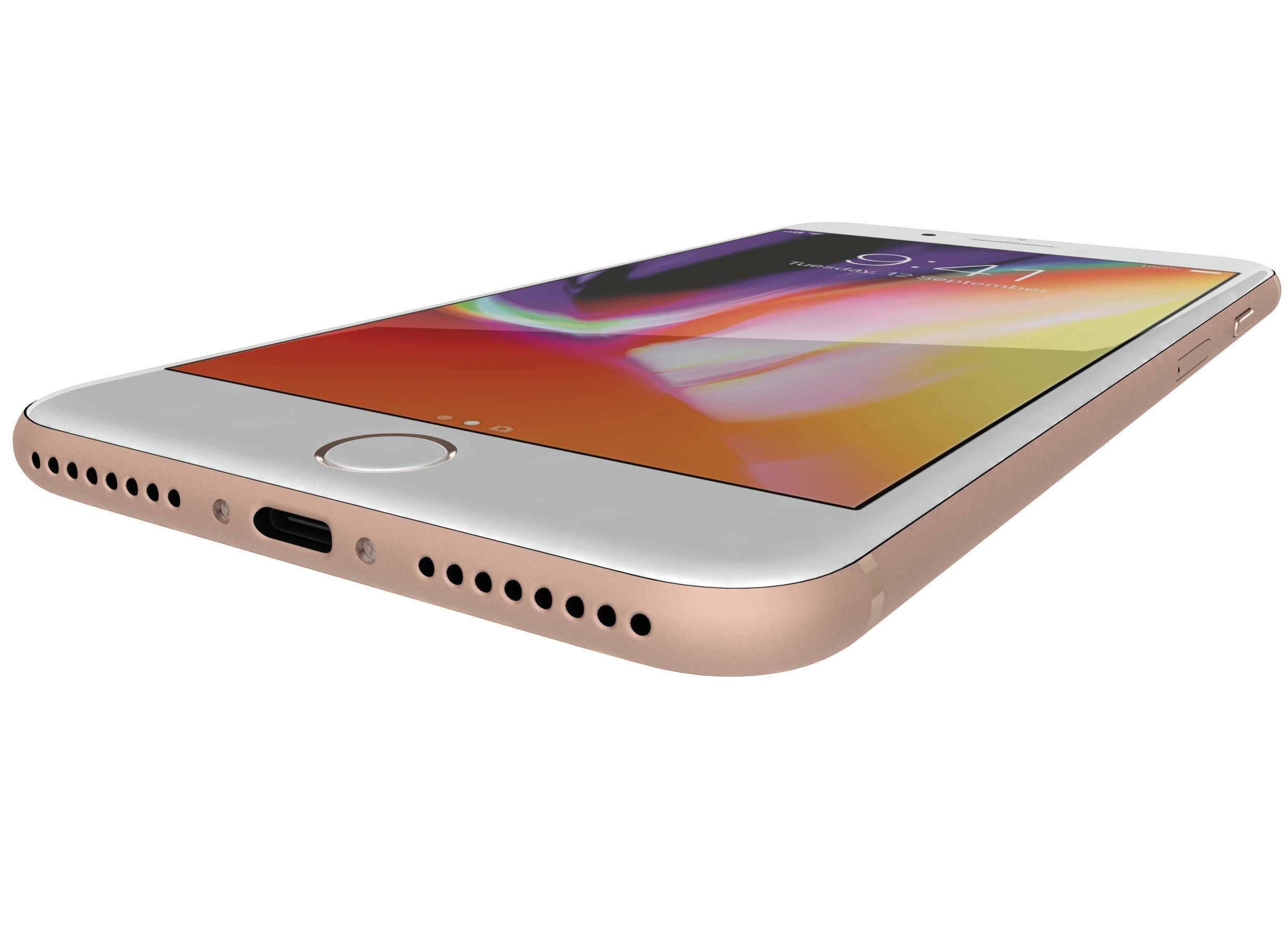 Apple iPhone 8 Plus Gold 3D model_7