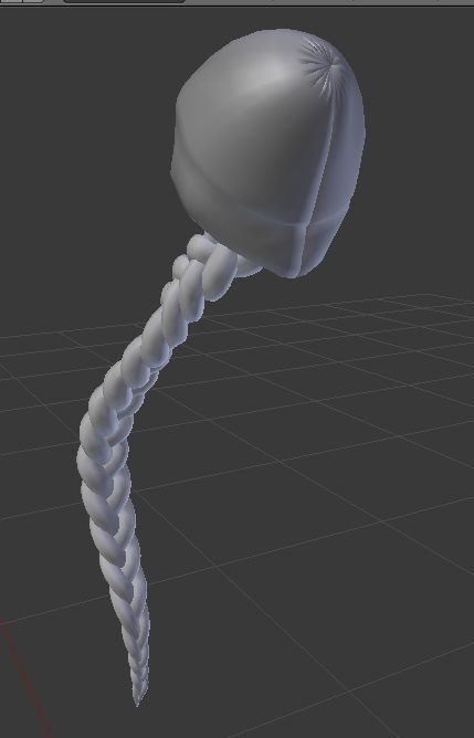 Female hair style rigged 3D model Low-poly 3D model_4