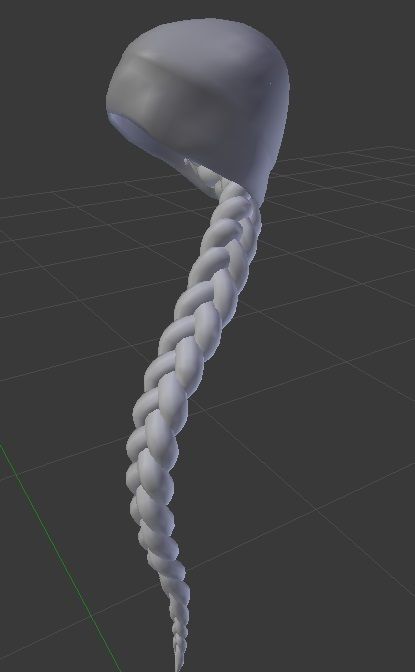 Female hair style rigged 3D model Low-poly 3D model_2