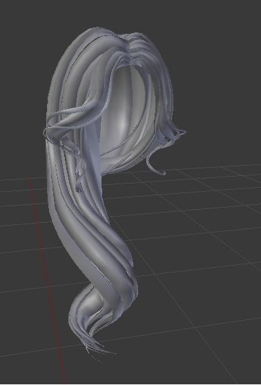 Female hair style rigged 3D model Low-poly 3D model_4