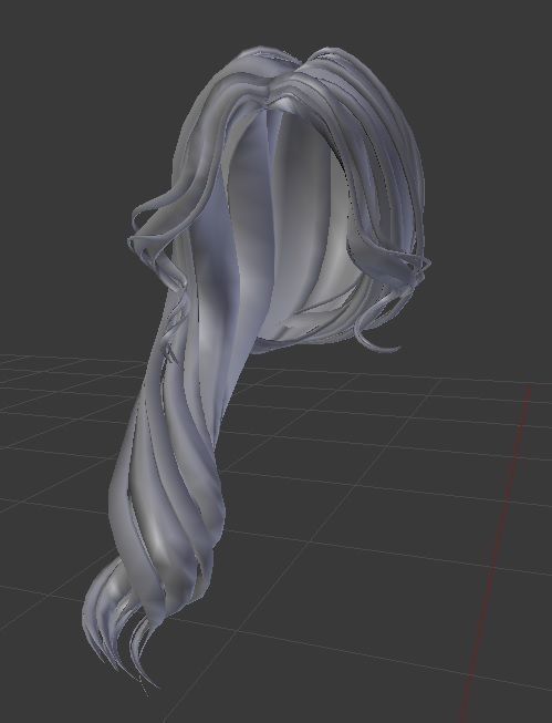 Female hair style rigged 3D model Low-poly 3D model_1