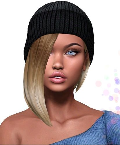 Female hair style rigged 3D model Low-poly 3D model