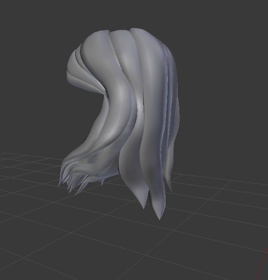 Female hair style rigged 3D model Low-poly 3D model_1