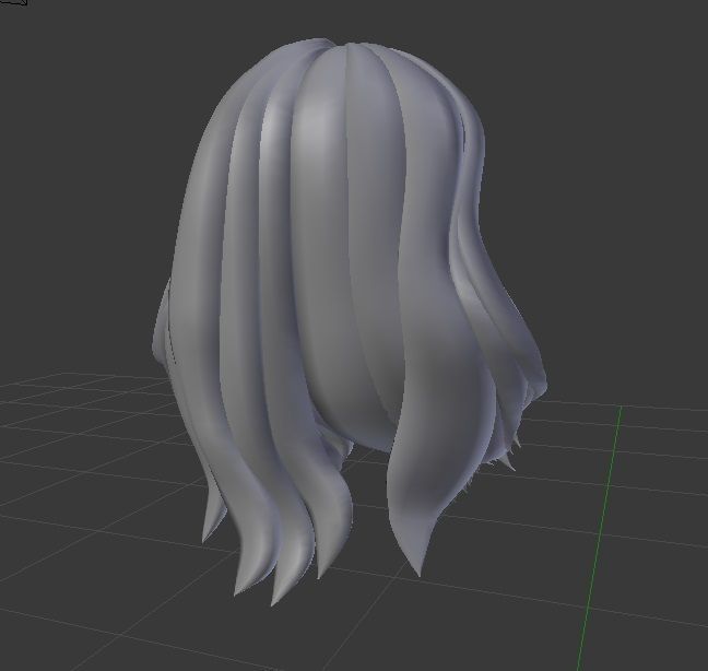 Female hair style rigged 3D model Low-poly 3D model_2
