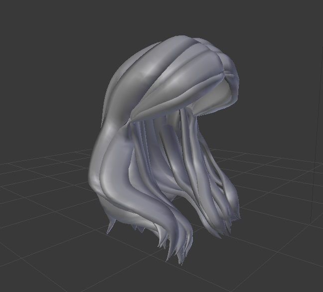 Female hair style rigged 3D model Low-poly 3D model_4