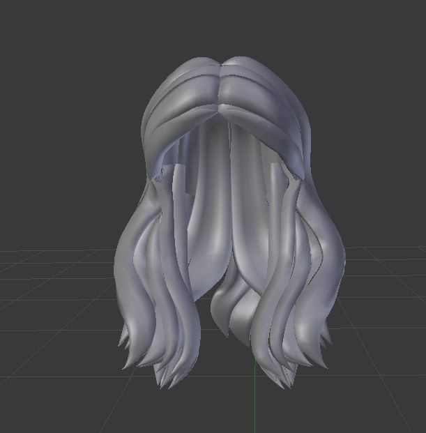 Female hair style rigged 3D model Low-poly 3D model_3