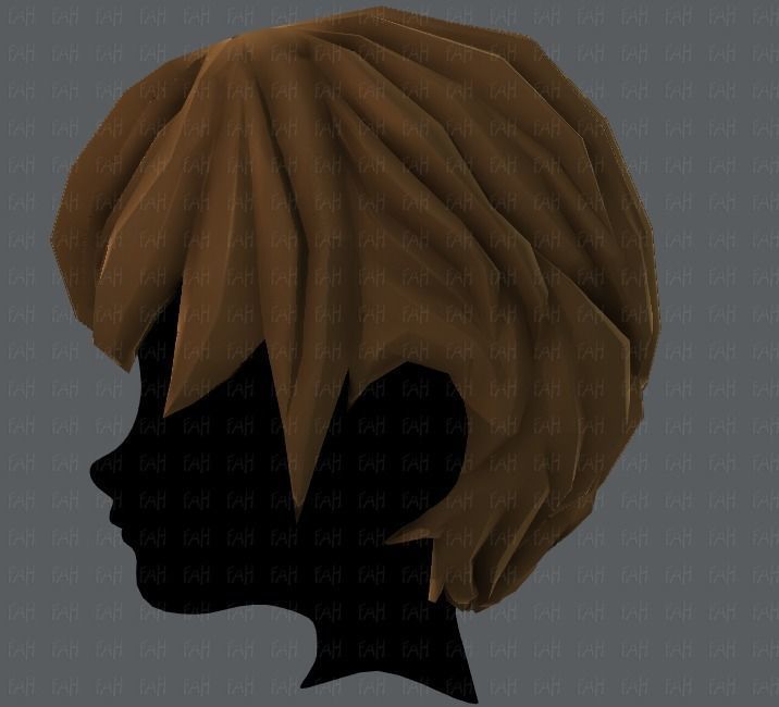 3D Hair style for boy Low-poly 3D model_24