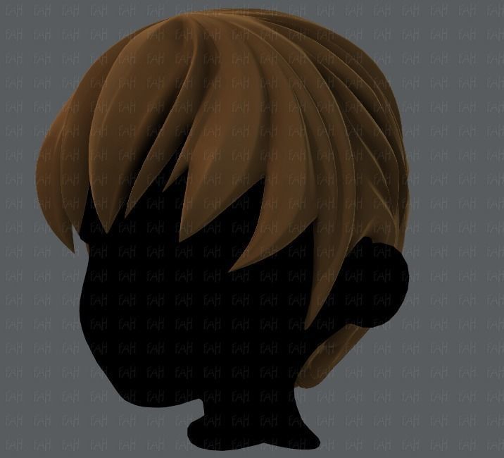 3D Hair style for boy Low-poly 3D model_9