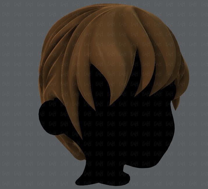 3D Hair style for boy Low-poly 3D model_3