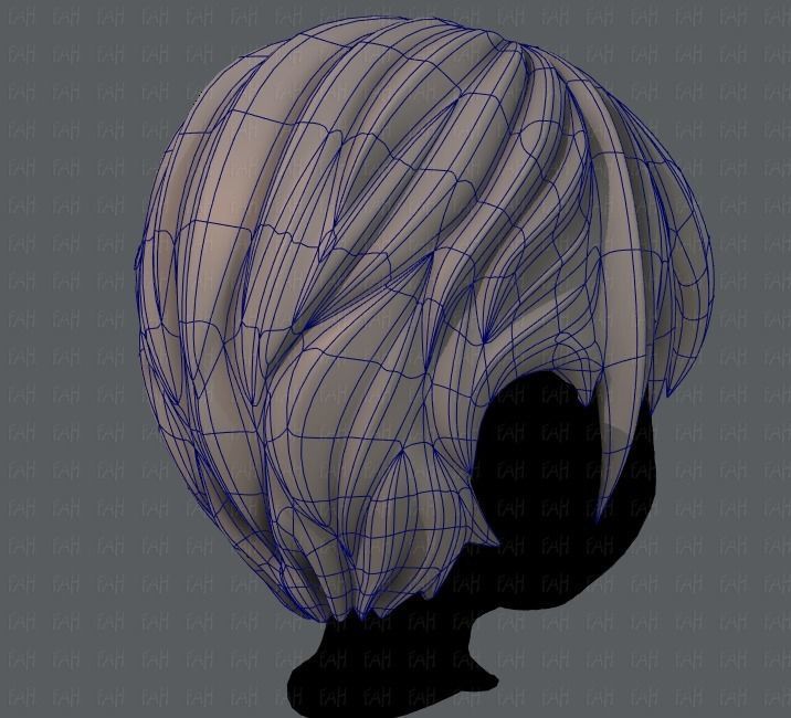 3D Hair style for boy Low-poly 3D model_13