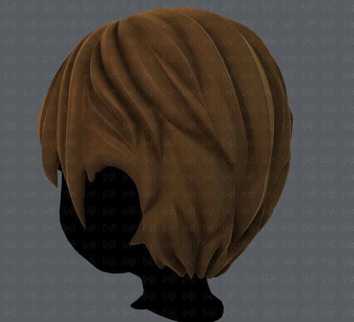 3D Hair style for boy Low-poly 3D model_7