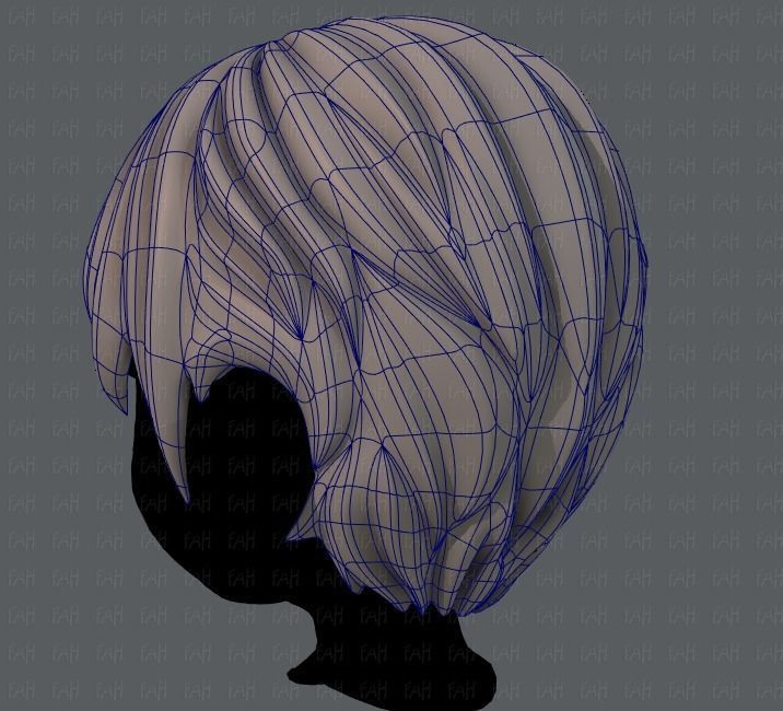 3D Hair style for boy Low-poly 3D model_15