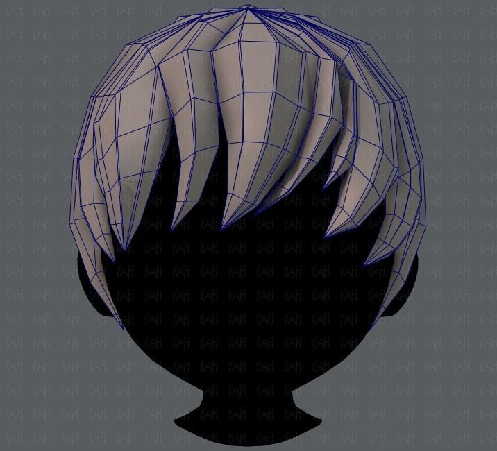 3D Hair style for boy Low-poly 3D model_26