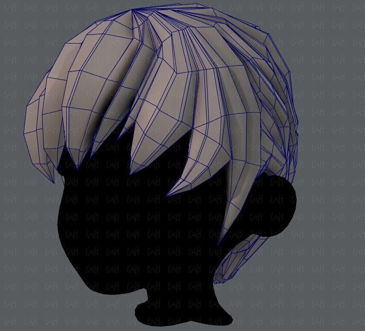 3D Hair style for boy Low-poly 3D model_33