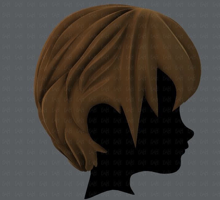 3D Hair style for boy Low-poly 3D model_4