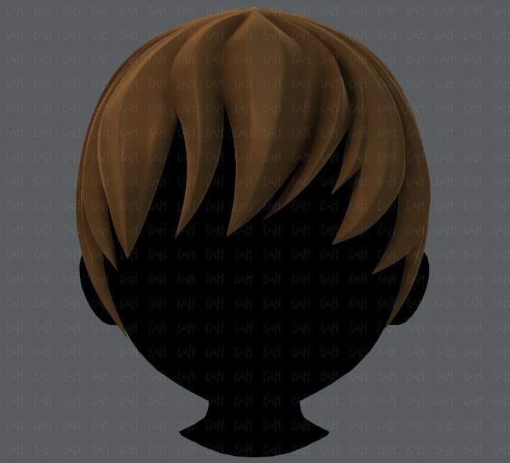 3D Hair style for boy Low-poly 3D model_2