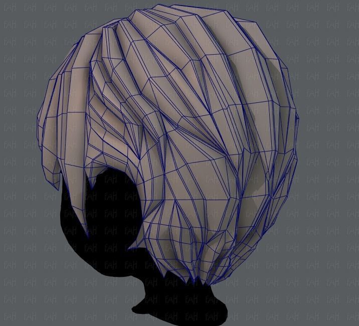 3D Hair style for boy Low-poly 3D model_31
