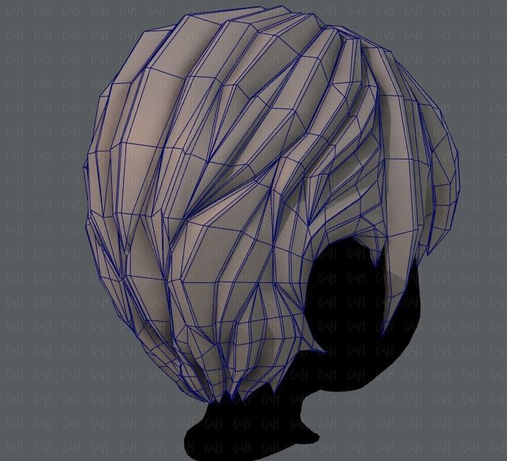 3D Hair style for boy Low-poly 3D model_29