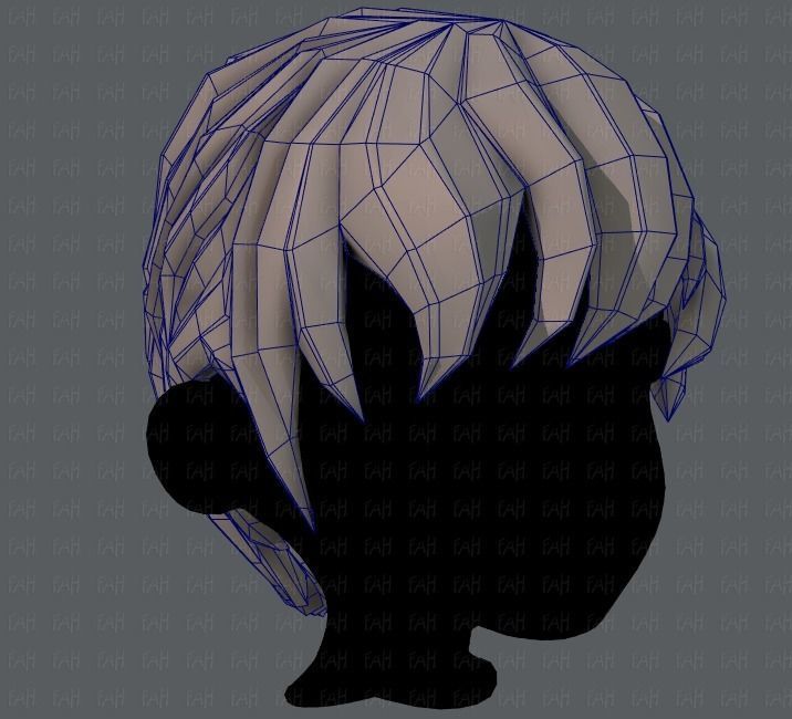 3D Hair style for boy Low-poly 3D model_27