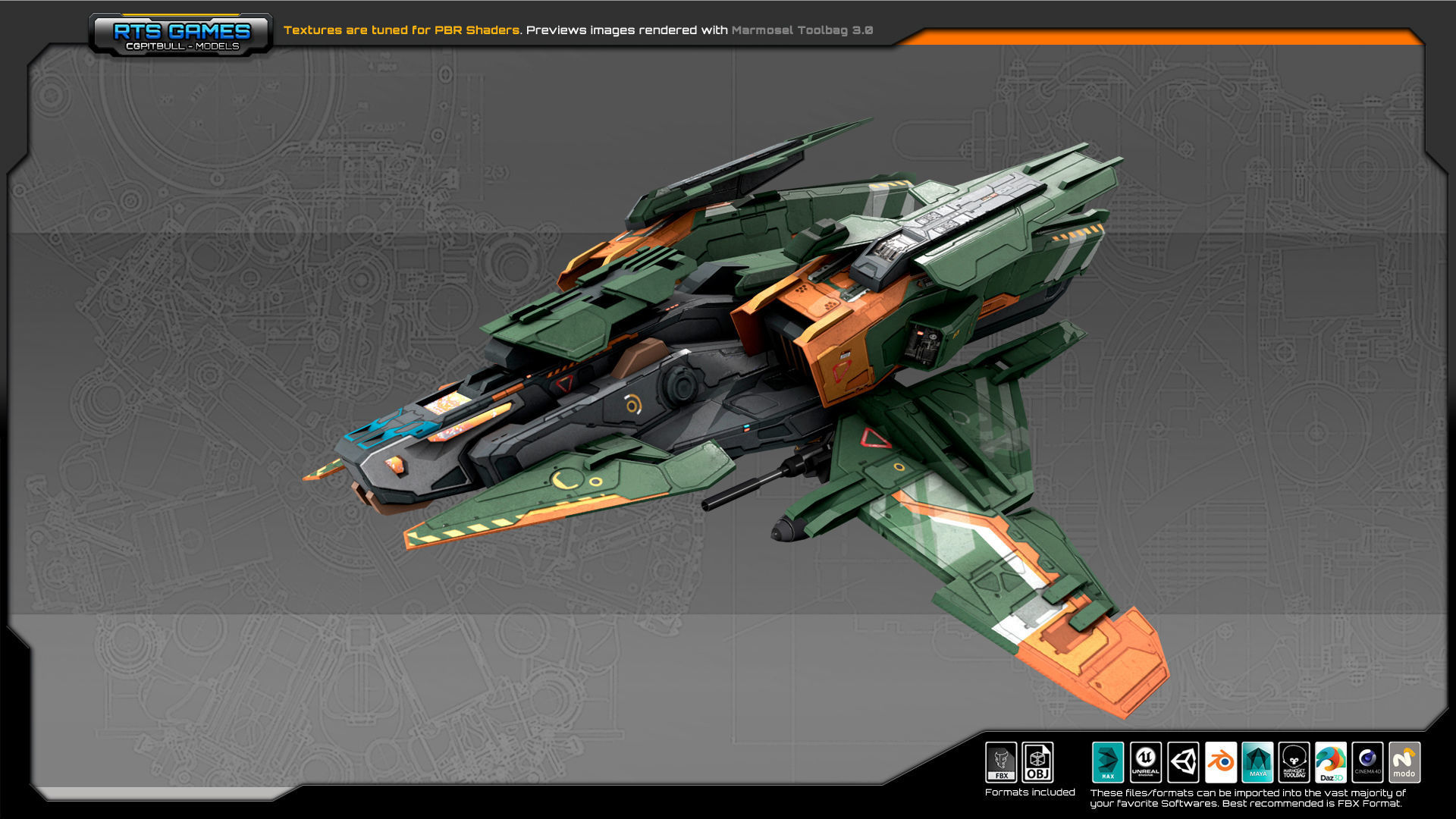 SF Bomber RX4 Low-poly 3D model_2