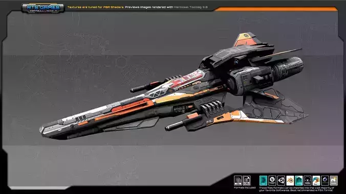 SF Fighter RX6 Low-poly 3D model