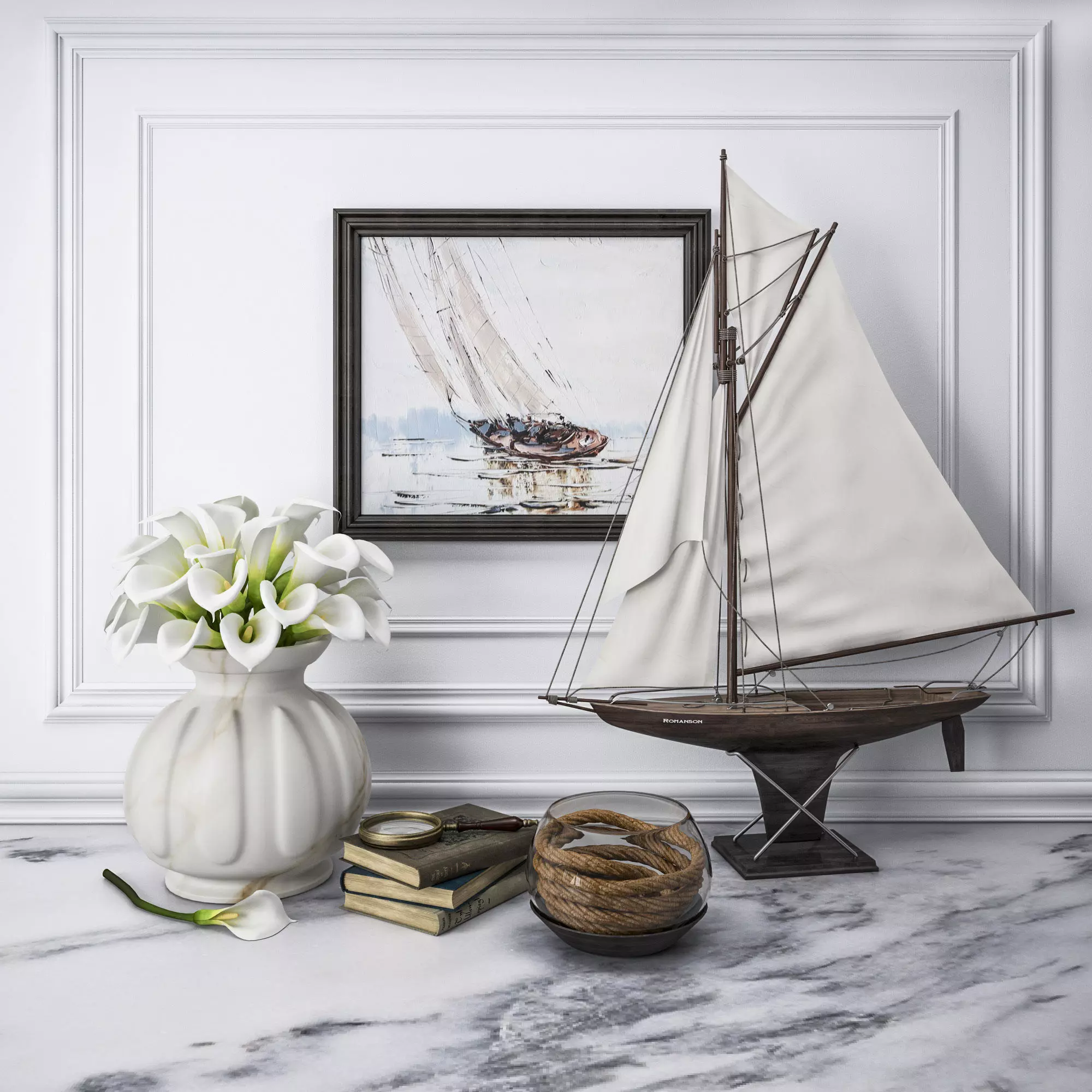 Decorative set 3D model_0