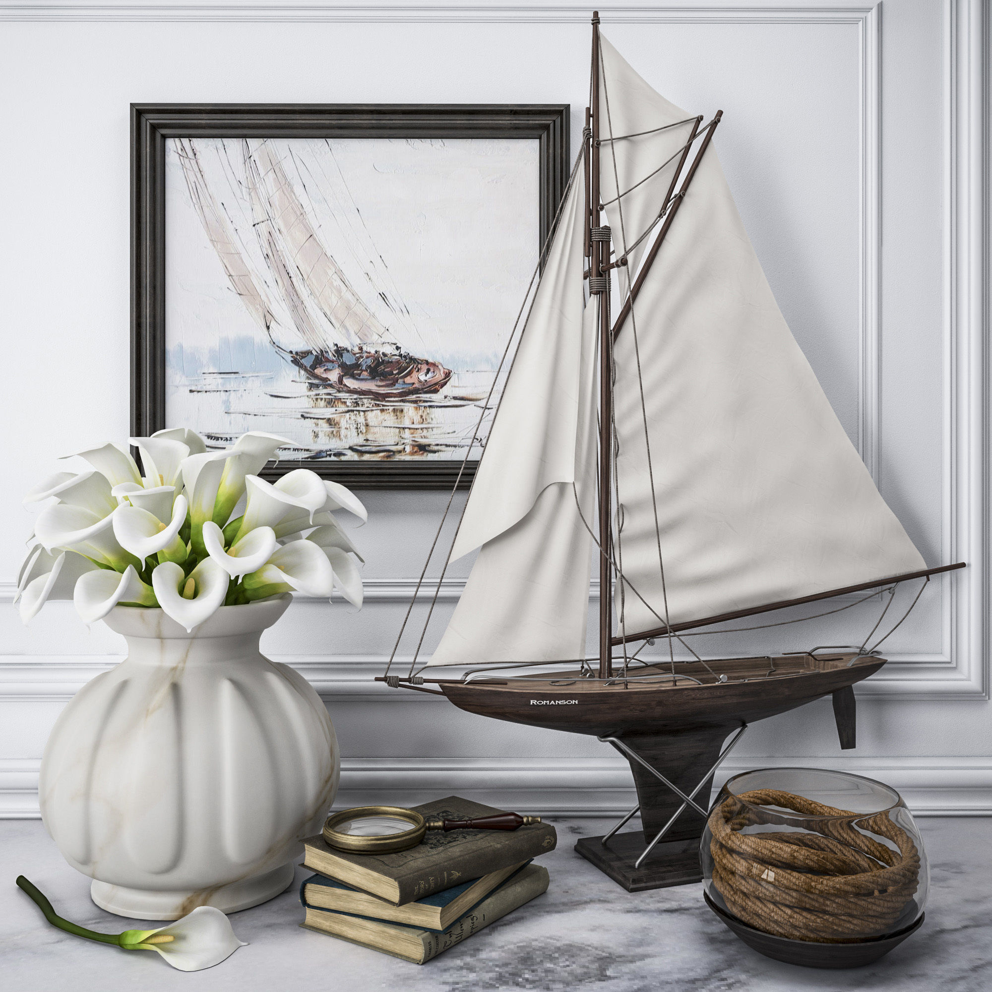 Decorative set 3D model_1