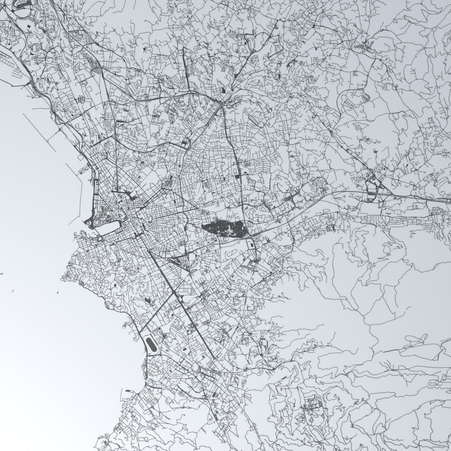 Marseille Road Network and Streets 3D model_1