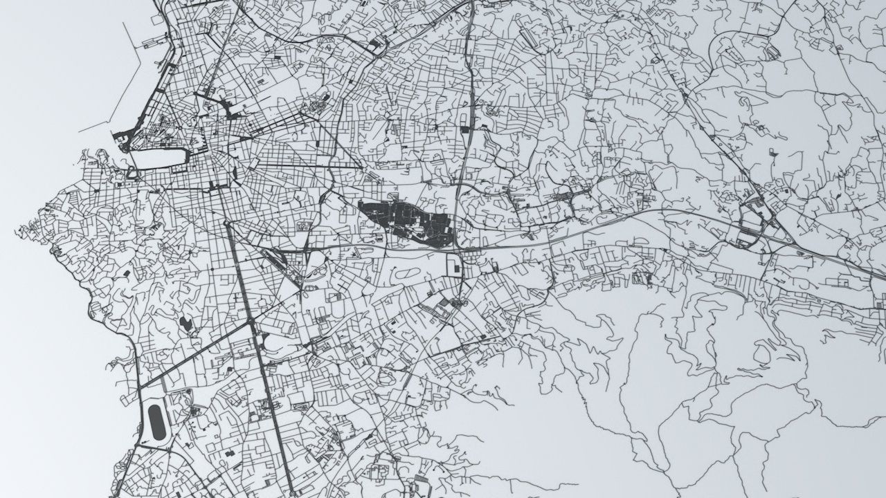 Marseille Road Network and Streets 3D model_5