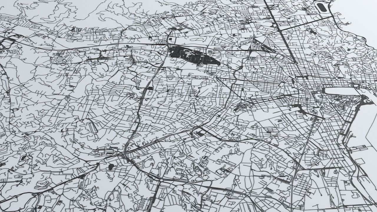Marseille Road Network and Streets 3D model_7